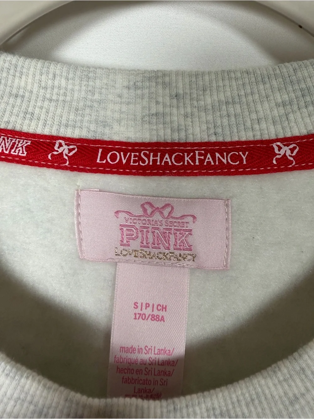 LoveShackFancy x VS Pink Oversized Crew Neck Sweatshirt Dress - Picture 3 of 8